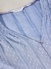 White Stuff Blue Rae Organic Cotton Top - Image 6 of 6
