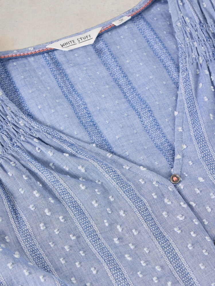 White Stuff Blue Rae Organic Cotton Top - Image 6 of 6