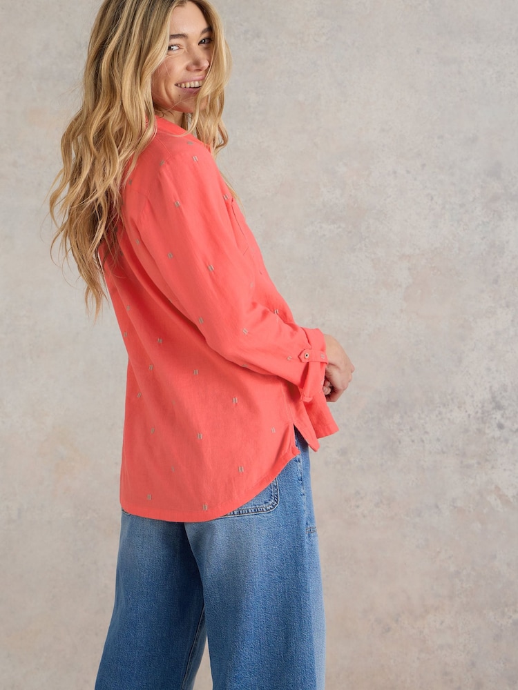White Stuff Pink Sophie 100% Cotton Shirt - Image 2 of 7
