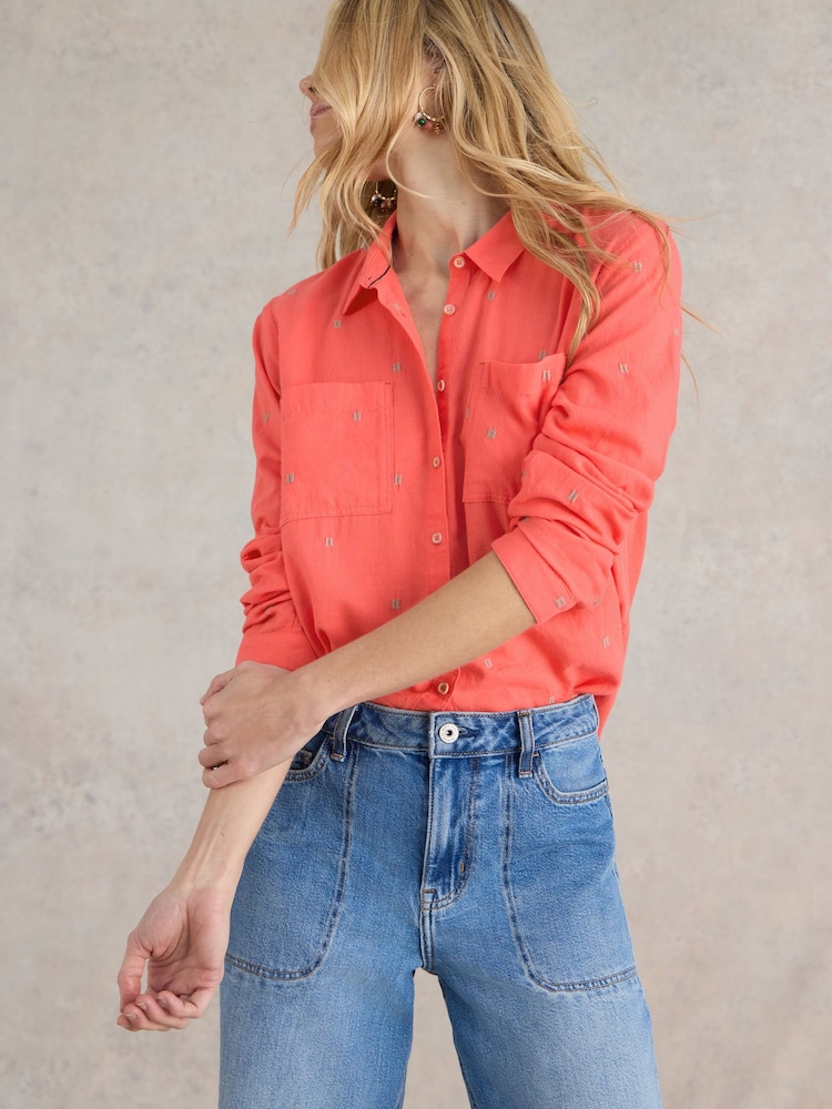 White Stuff Pink Sophie 100% Cotton Shirt - Image 4 of 7