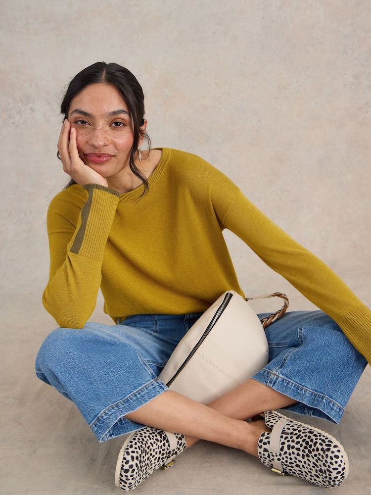 White Stuff Yellow Olive Jumper - Image 3 of 7