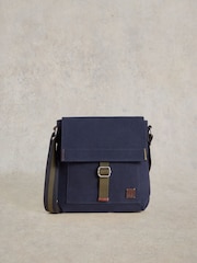 White Stuff Blue Teddy Canvas Cross-Body Bag - Image 1 of 5
