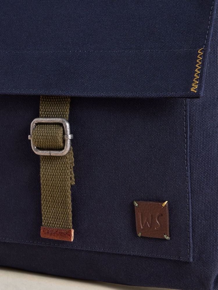 White Stuff Blue Teddy Canvas Cross-Body Bag - Image 5 of 5
