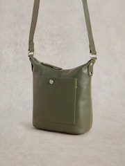 White Stuff Green Mini Fern Leather Cross-Body Bag - Image 3 of 5