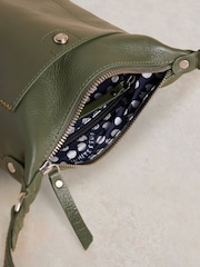 White Stuff Green Mini Fern Leather Cross-Body Bag - Image 5 of 5