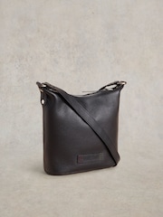 White Stuff Black Mini Fern Leather Cross-Body Bag - Image 2 of 5