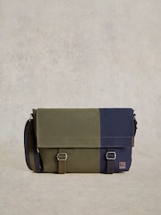 White Stuff Green Teddy Canvas Messenger Bag - Image 1 of 5