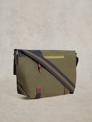 White Stuff Green Teddy Canvas Messenger Bag - Image 2 of 5