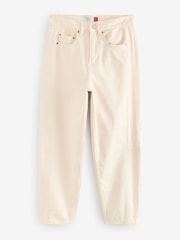 Ecru 100% Cotton Arched Barrel Jeans - Image 6 of 8
