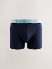 Blue Cotton Rich Trunk Boxers 4 Pack - Image 4 of 8