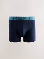 Blue Cotton Rich Trunk Boxers 4 Pack - Image 6 of 8