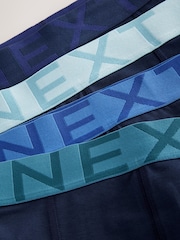 Blue Cotton Rich Trunk Boxers 4 Pack - Image 7 of 8