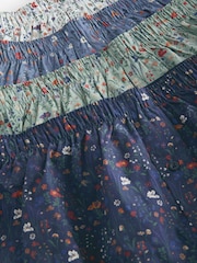 Blue/White/Green Floral 4 pack Woven Pure 100% Cotton Boxers - Image 7 of 8