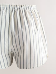 Blue Green Stripe 4 pack Woven Pure 100% Cotton Boxers - Image 11 of 13