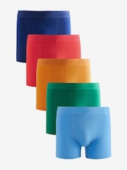 Bright Colour 5 Pack Cotton Rich Trunk Boxers 5 Pack - Image 1 of 8