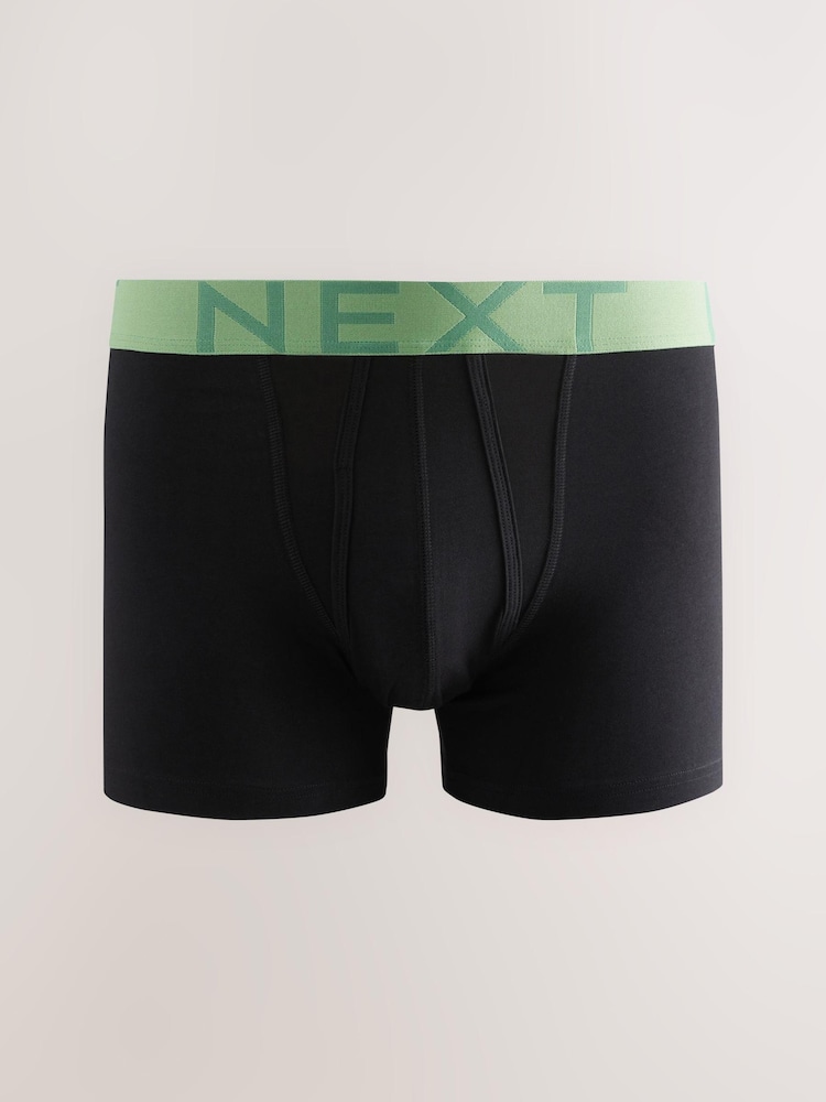 Black Bright Waistband 10 pack A-Front Boxers - Image 10 of 14