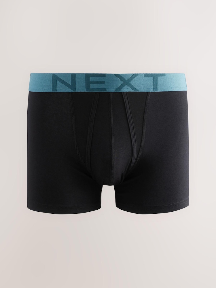 Black Bright Waistband 10 pack A-Front Boxers - Image 4 of 14