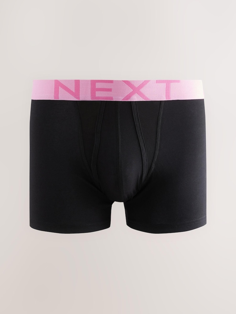 Black Bright Waistband 10 pack A-Front Boxers - Image 6 of 14
