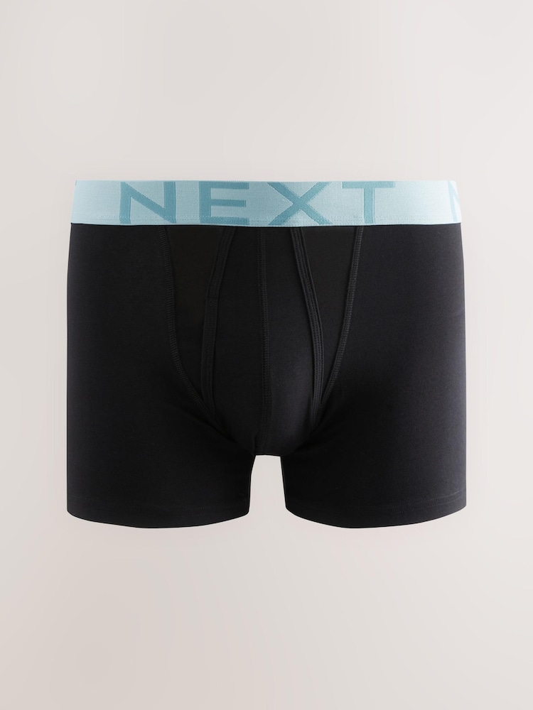 Black Bright Waistband 10 pack A-Front Boxers - Image 7 of 14