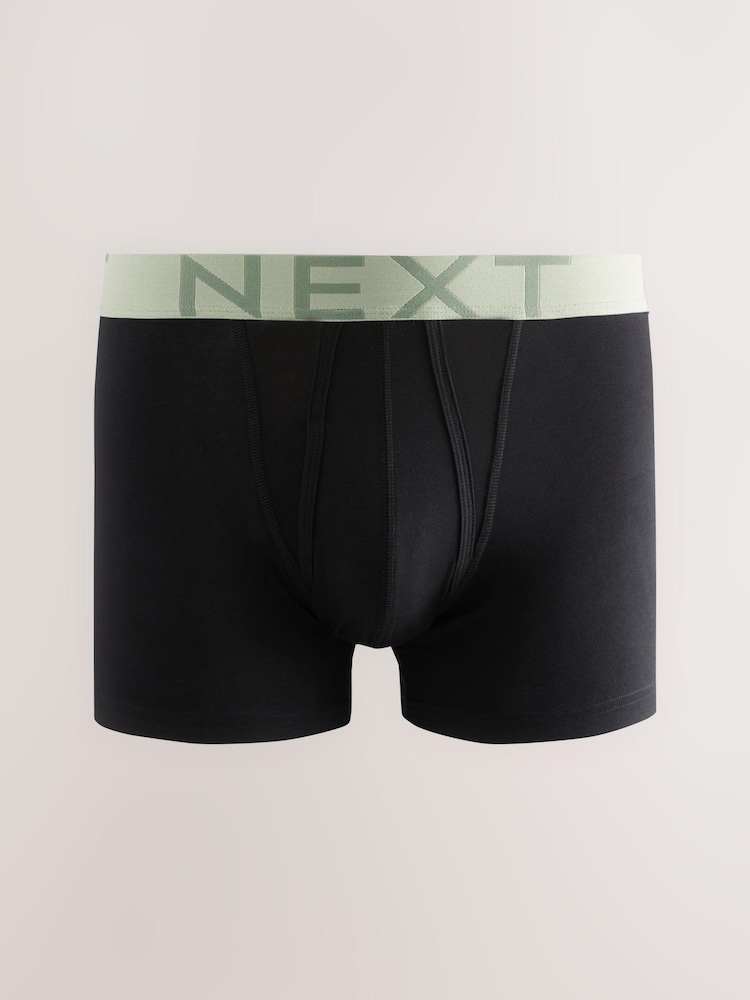 Black Bright Waistband 10 pack A-Front Boxers - Image 9 of 14