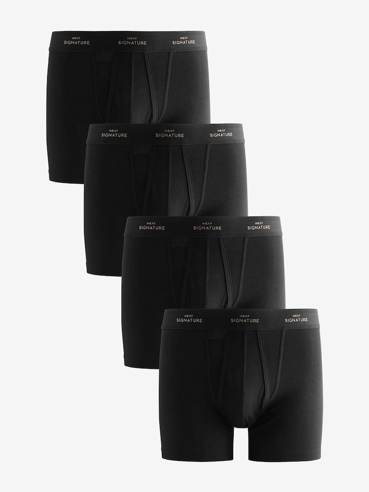 Black 4 pack A-Fronts Boxers - Image 1 of 9