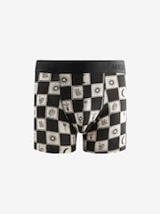 Black & White Tile Print 4 pack Rich Trunks Boxers - Image 2 of 7