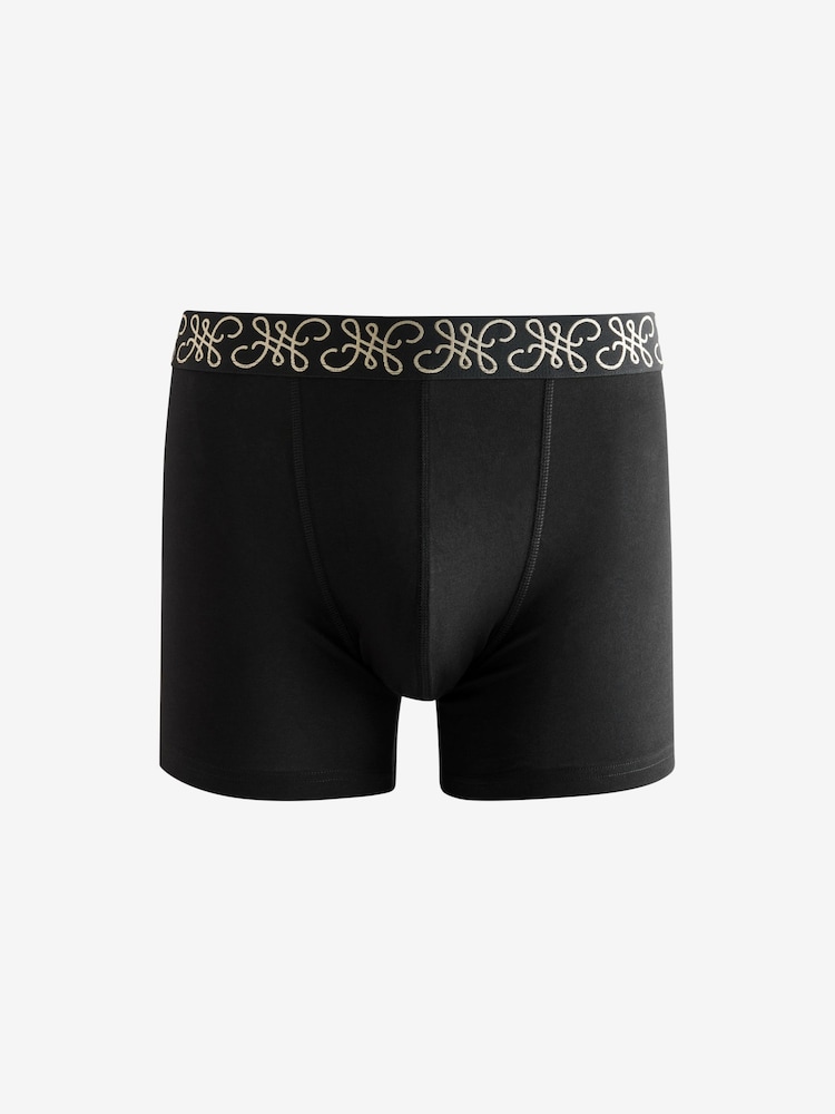 Zwarte tailleband met metallic motief - Trunks Boxers 5 Pack - Image 3 of 7