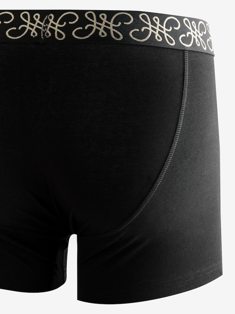 Zwarte tailleband met metallic motief - Trunks Boxers 5 Pack - Image 6 of 7