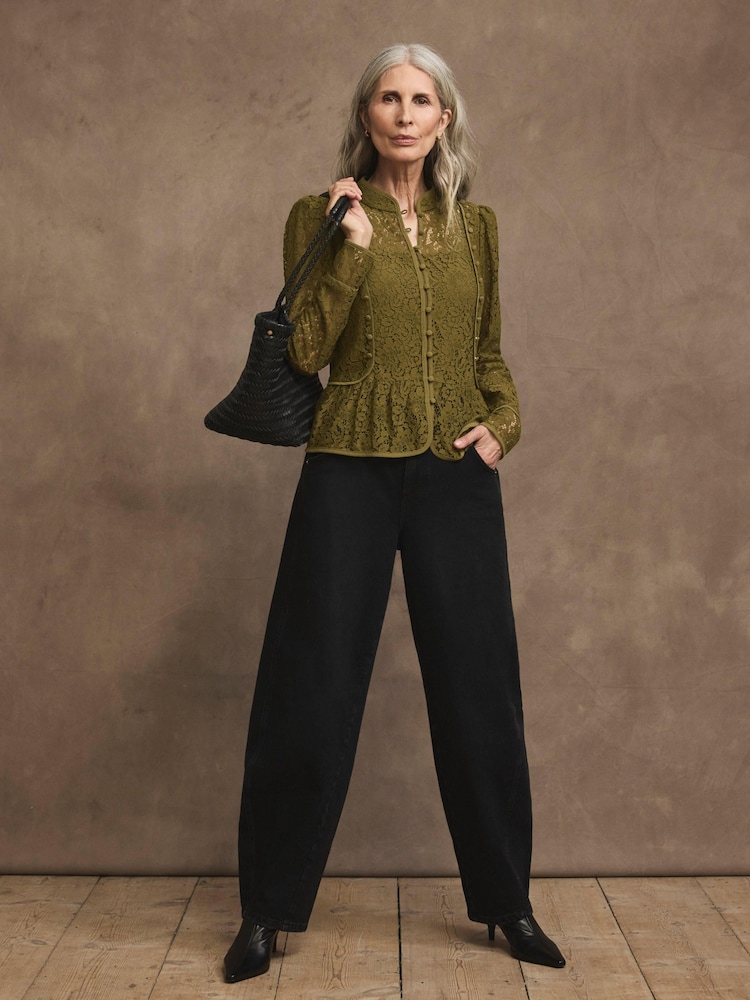 Mint Velvet Green Lace Military Blouse - Image 2 of 7 Mint Velvet Green Lace Military Blouse - Image 2 of 7