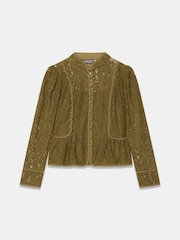 Mint Velvet Green Lace Military Blouse - Image 6 of 7