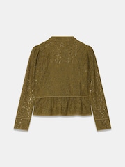 Mint Velvet Green Lace Military Blouse - Image 7 of 7