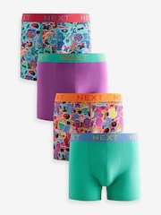 Purple Green Sticker Print 4 pack Rich Trunks Boxers - Image 1 of 7
