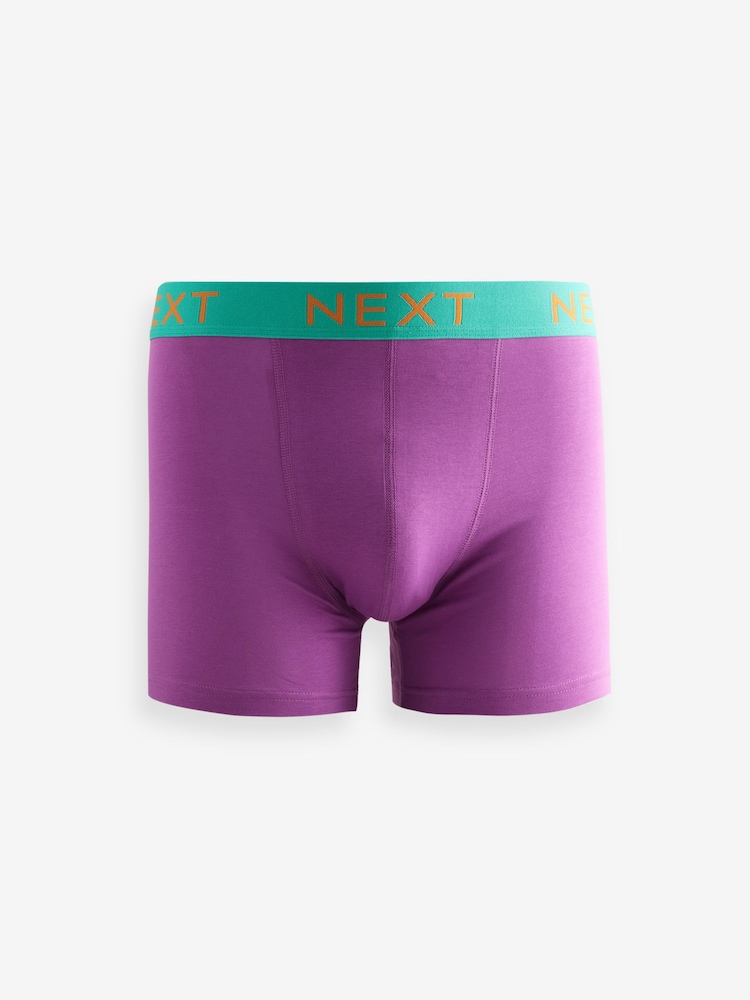 Purple Green Sticker Print 4 pack Trunks Boxers - Image 5 of 7