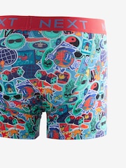 Purple Green Sticker Print 4 pack Rich Trunks Boxers - Image 7 of 7