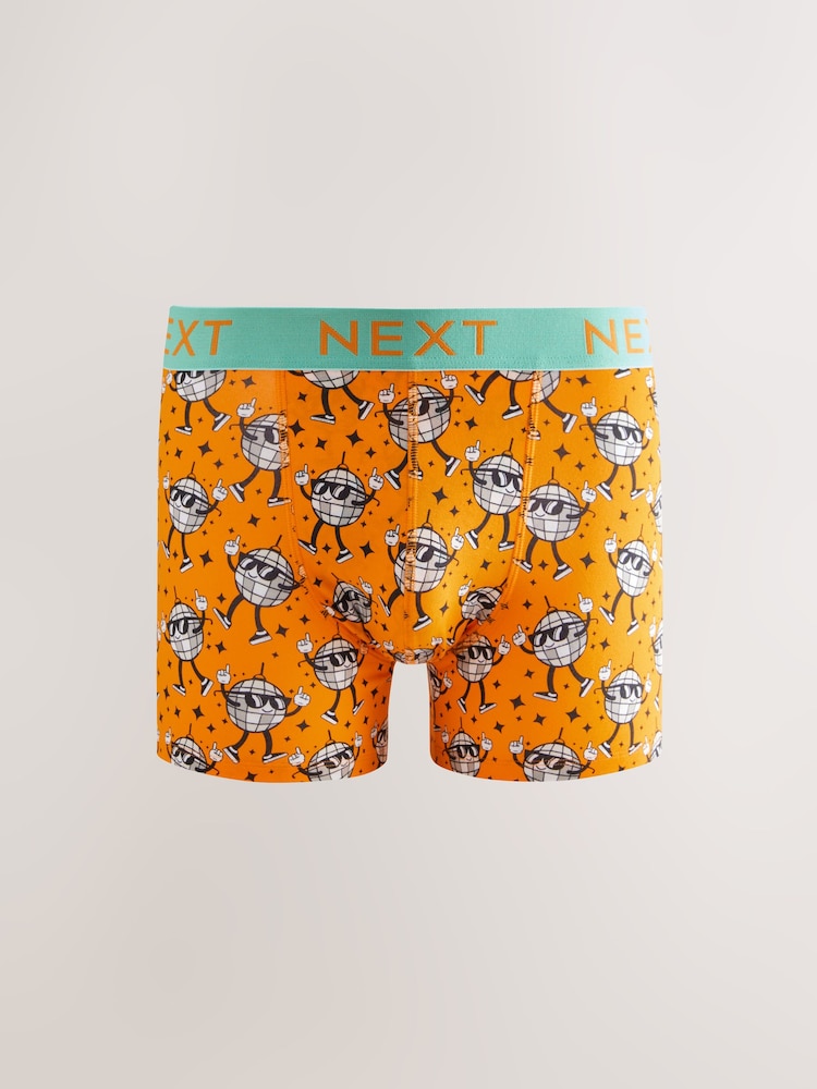 Leuchtend Orange/Blau/Rosa Disco-Print - 4er-Pack - Unterhosen Boxershorts - Bild 2 von 8 Leuchtend Orange/Blau/Rosa Disco-Print - 4er-Pack - Unterhosen Boxershorts - Bild 2 von 8