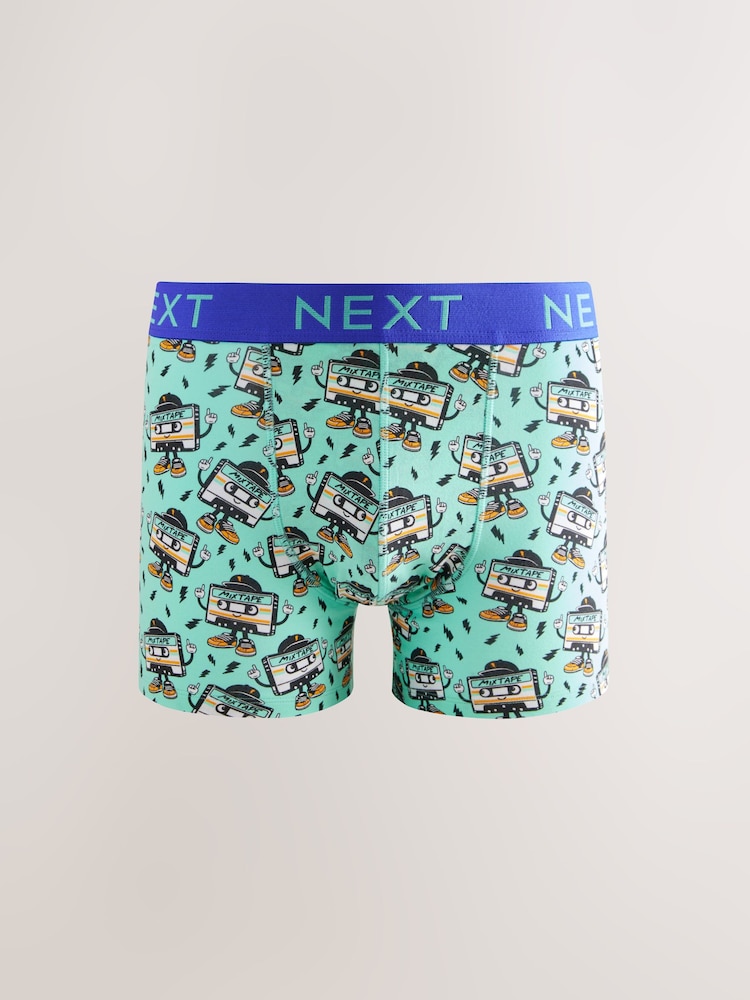 Bright Orange/Blue/Pink Disco Print 4 pack Trunks Boxers - Image 4 of 8