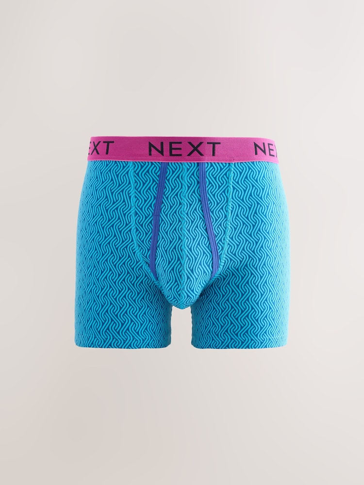 Bright Blue/Orange Spot 10 pack A-Front Boxers - Image 10 of 14