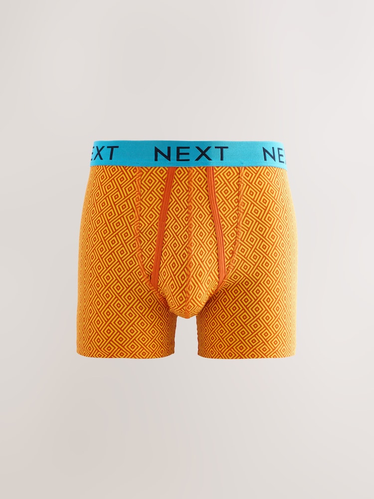 Bright Blue/Orange Spot 10 pack A-Front Boxers - Image 4 of 14