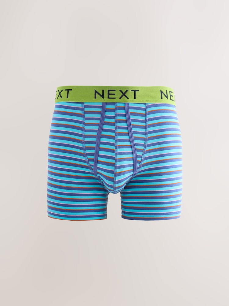 Bright Blue/Orange Spot 10 pack A-Front Boxers - Image 5 of 14