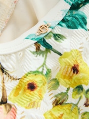 White Floral Lace Shaping Tummy Control Swimsuit - Image 2 of 4