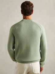 Reiss Sage Green Cloud Wool-Blend Raglan-Sleeve Jumper - Image 5 of 6