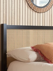 Birlea Black Croxley Wooden Rattan Bed - Image 2 of 4