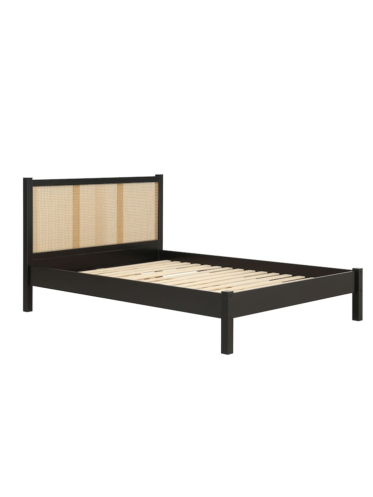 Birlea Black Croxley Wooden Rattan Bed - Image 4 of 4