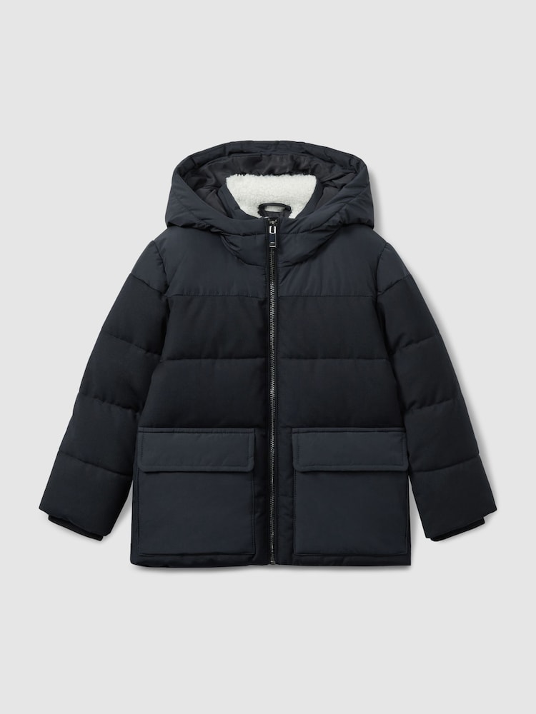 Reiss Rigel Hooded Twill and Shell Puffer Jacket - Imagen 2 de 4 Reiss Rigel Hooded Twill and Shell Puffer Jacket - Imagen 2 de 4