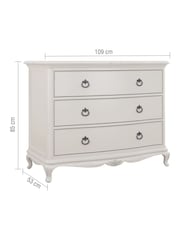 Willis & Gambier Grey Etienne Wooden Chest of 3 Drawer Drawers - Image 4 of 5