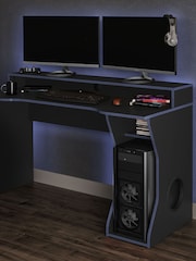 Birlea Black Blue Enzo Gaming Computer Desk - Image 1 of 5