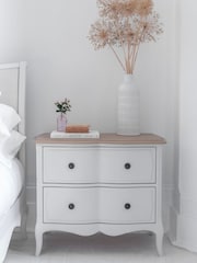Willis & Gambier White Amelie Wooden 2 Drawer Bedside Table - Image 1 of 3