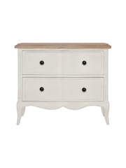 Willis & Gambier White Amelie Wooden 2 Drawer Bedside Table - Image 2 of 3