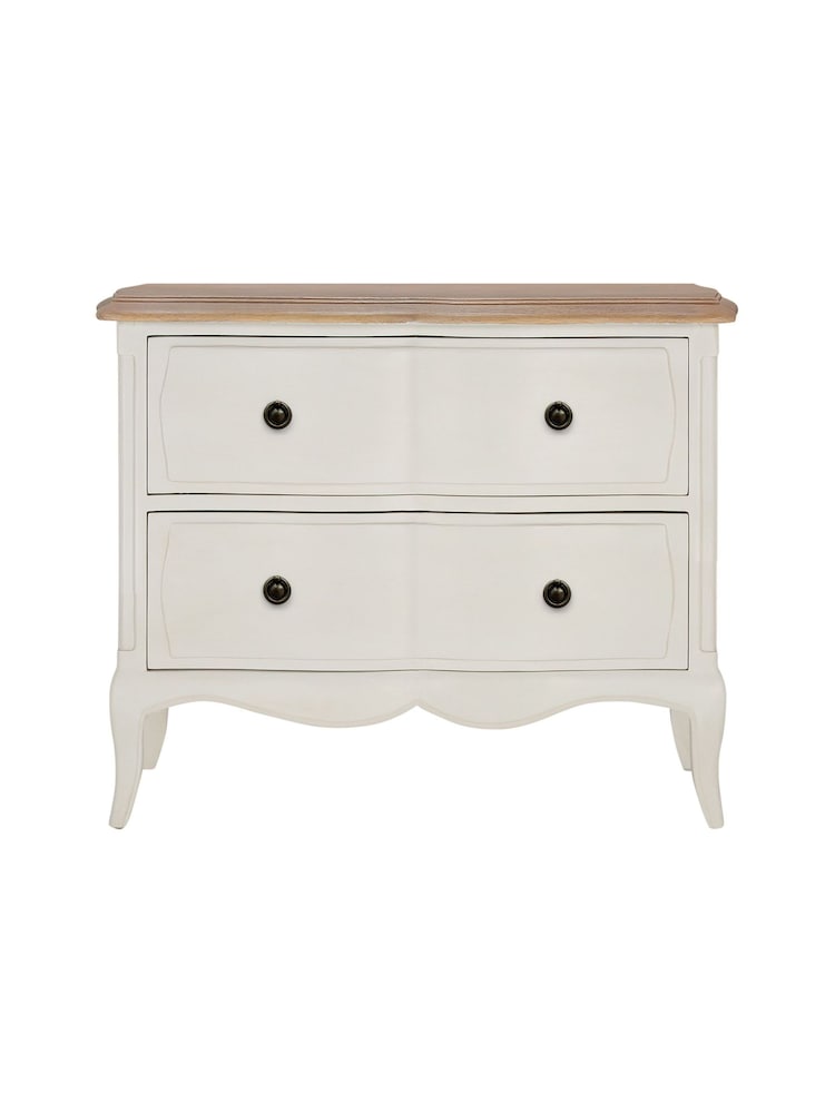 Willis & Gambier White Amelie Wooden 2 Drawer Bedside Table - Image 2 of 3