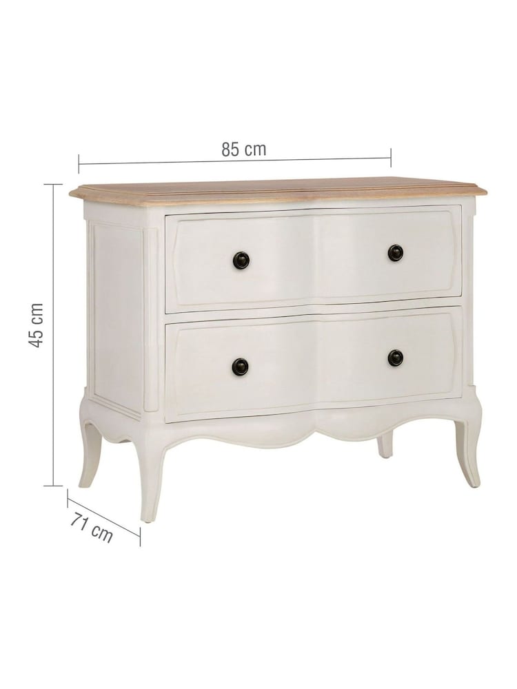 Willis & Gambier White Amelie Wooden 2 Drawer Bedside Table - Image 4 of 4 Willis & Gambier White Amelie Wooden 2 Drawer Bedside Table - Image 4 of 4